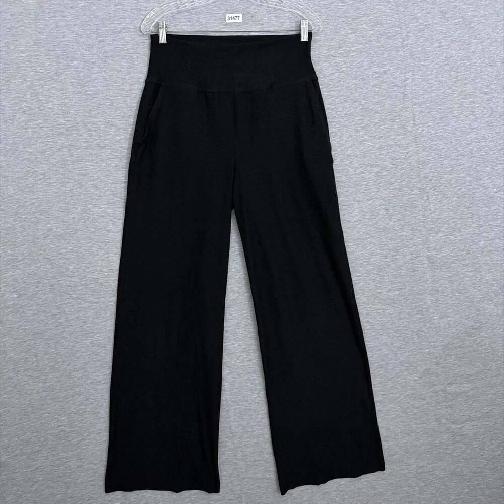 Beyond Yoga Womens Medium Black Spacedye High Waisted Wide Leg Pants